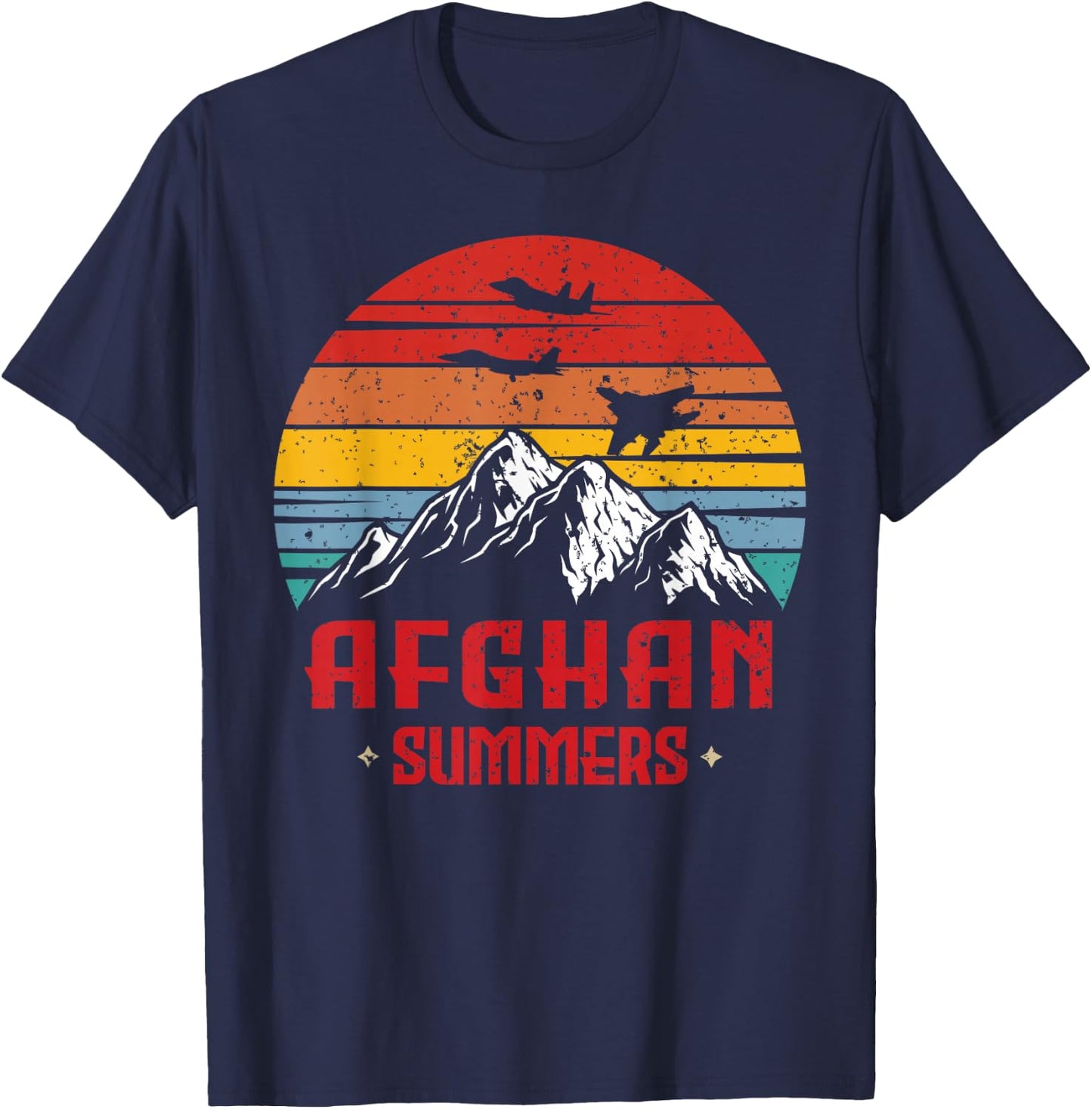 Afghan Summers Veteran Shirt Funny Afghanistan Veteran Gift T-Shirt - T-Shirt | Navy