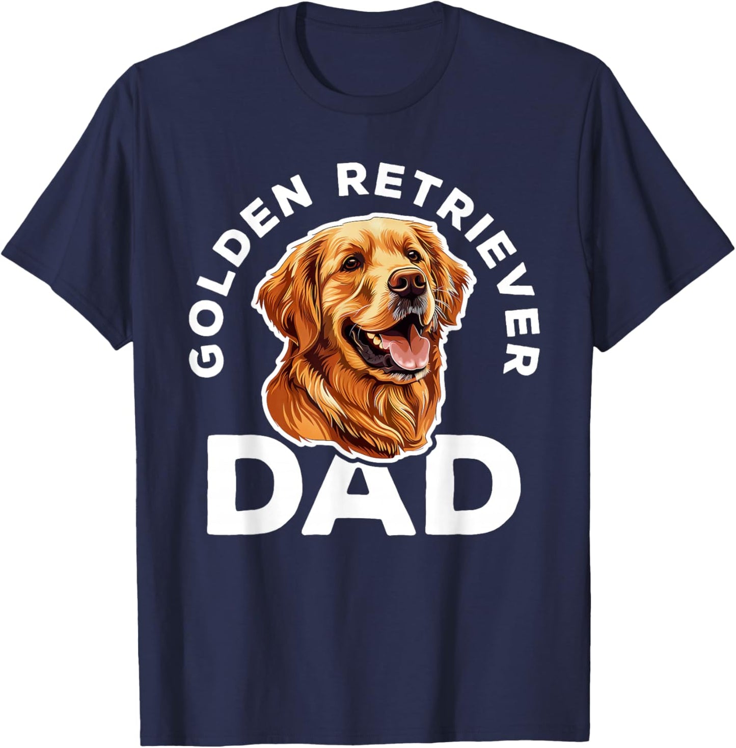 Golden Retriever Dad Shirt Men Daddy Dog Lover Fathers Day T-Shirt - T-Shirt | Navy