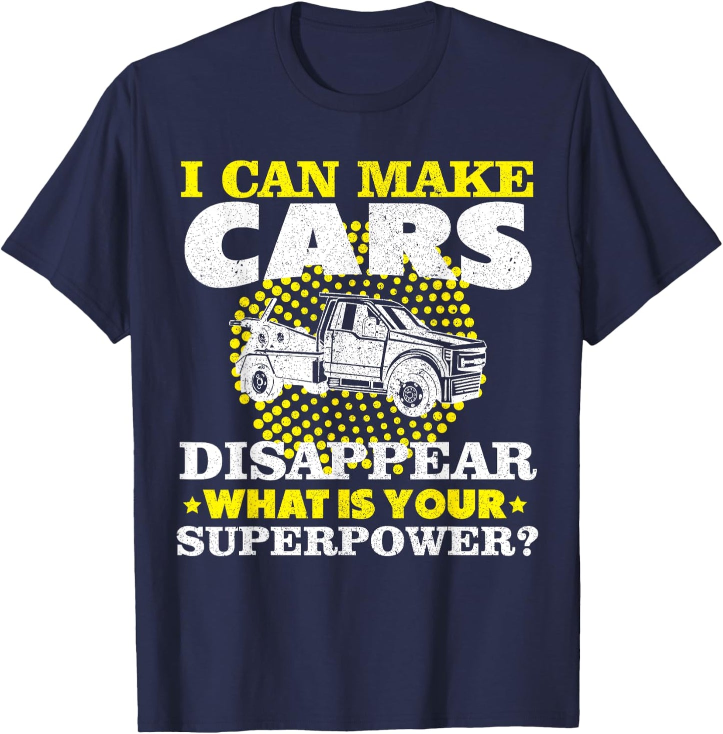 Tow Truck Driver Breakdown Lorry - Thin Yellow Line Trucker T-Shirt - T-Shirt | Navy