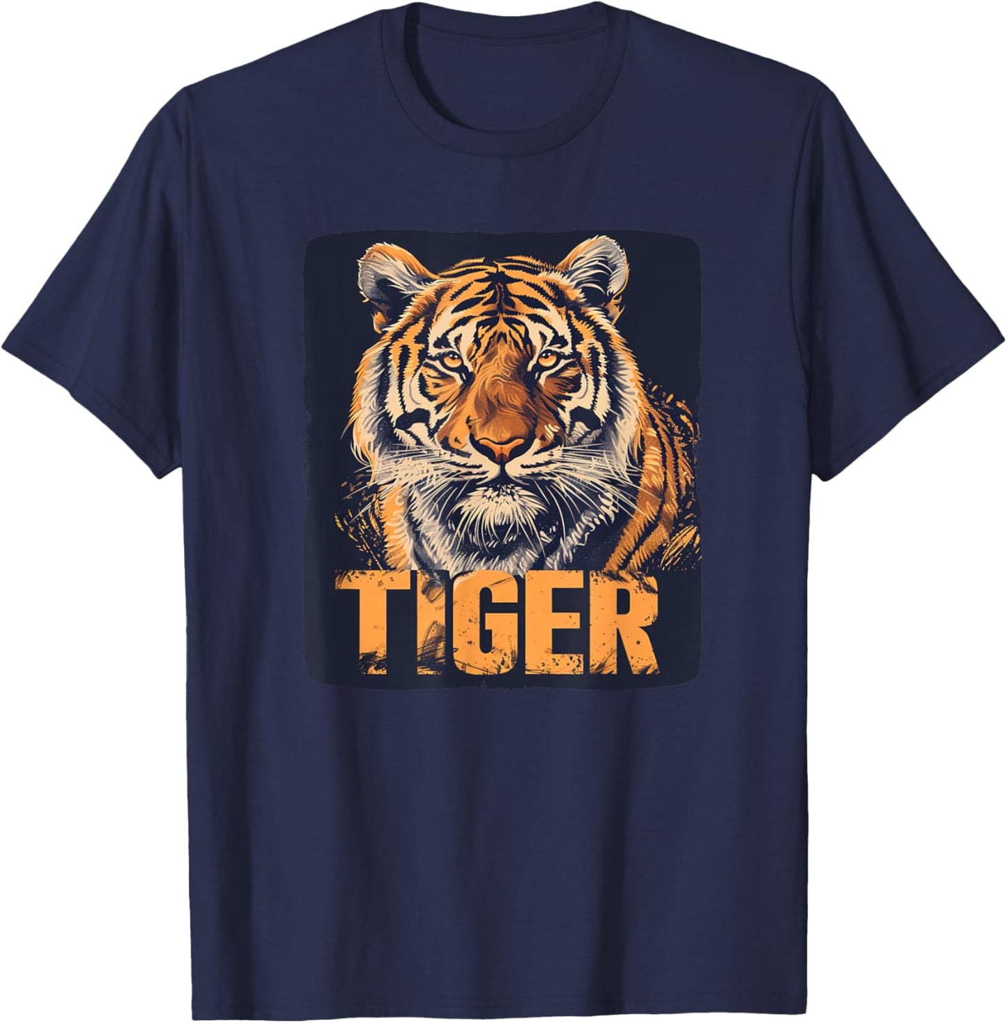 Nice Tiger Cat for Jungle and Animals Lovers Men Women Kids T-Shirt - T-Shirt | Navy