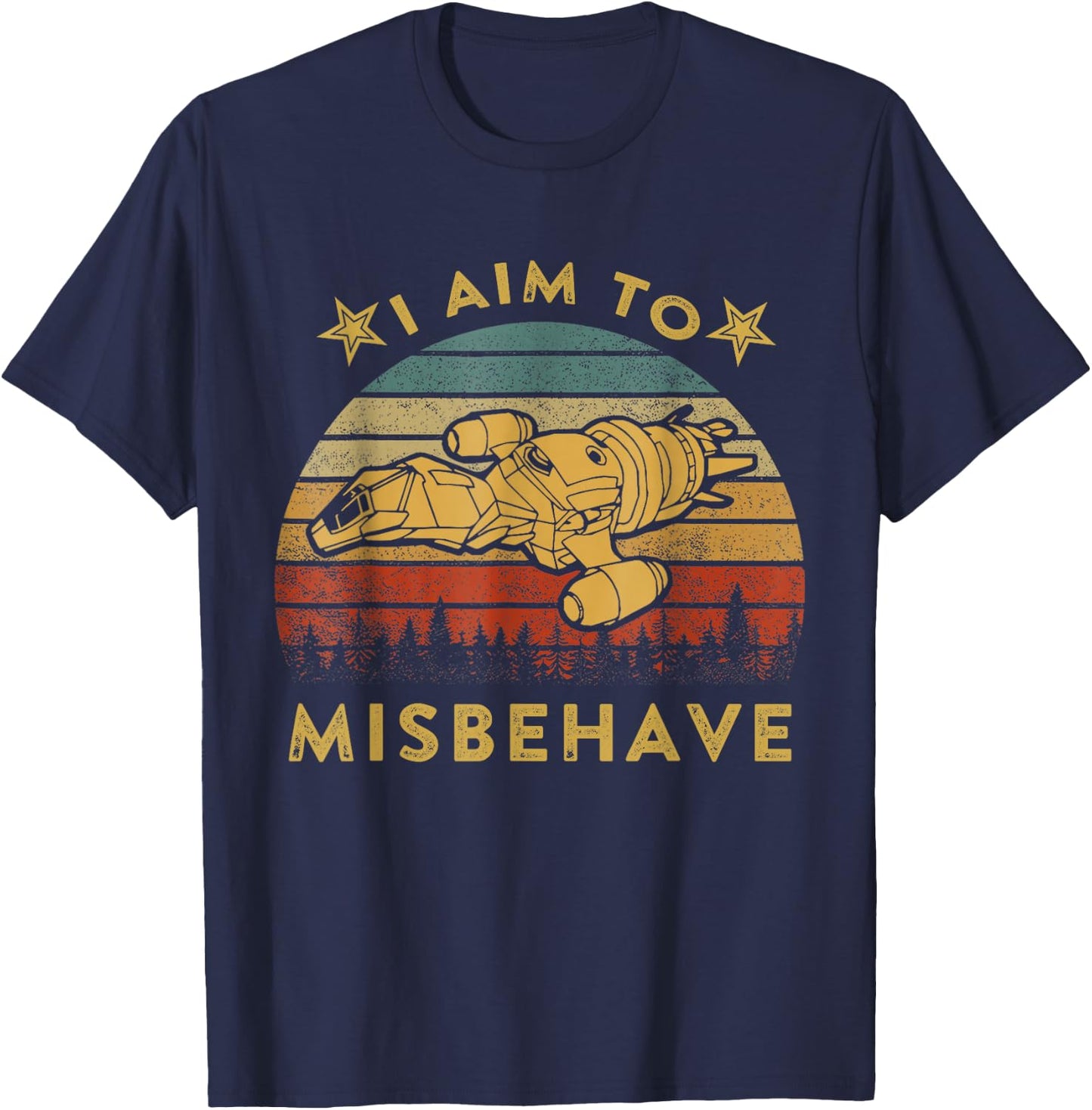 I Aim to Misbehave Vintage T-Shirt - T-Shirt | Navy
