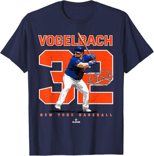 Number and Portrait Daniel Vogelbach New York MLBPA T-Shirt - T-Shirt | Navy