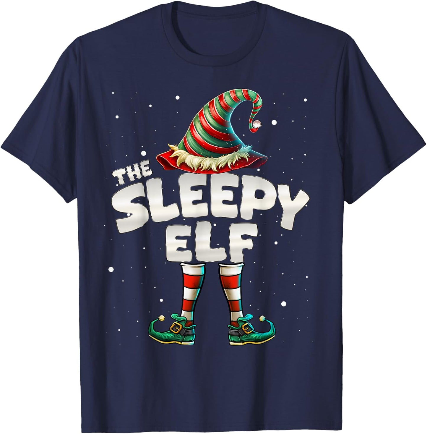 I'm The Sleepy Elf Family Matching Group Christmas T-Shirt - T-Shirt | Navy