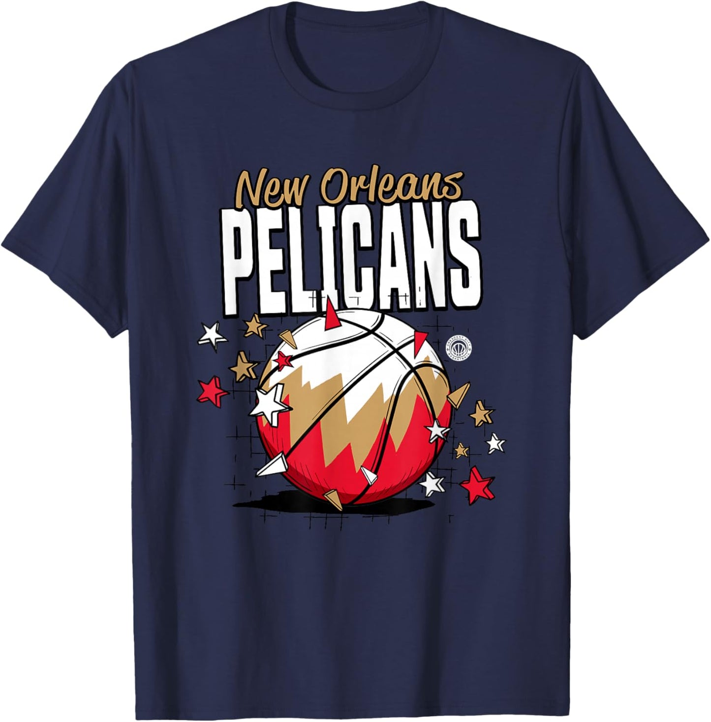 NBA New Orleans Pelicans Basketball Doodle Stars T-Shirt - T-Shirt | Navy