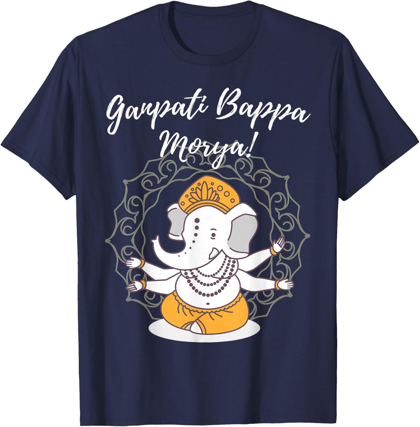 Ganesh Chaturthi Hindu God Elephant Lord Ganeshotsav T-Shirt - T-Shirt | Navy