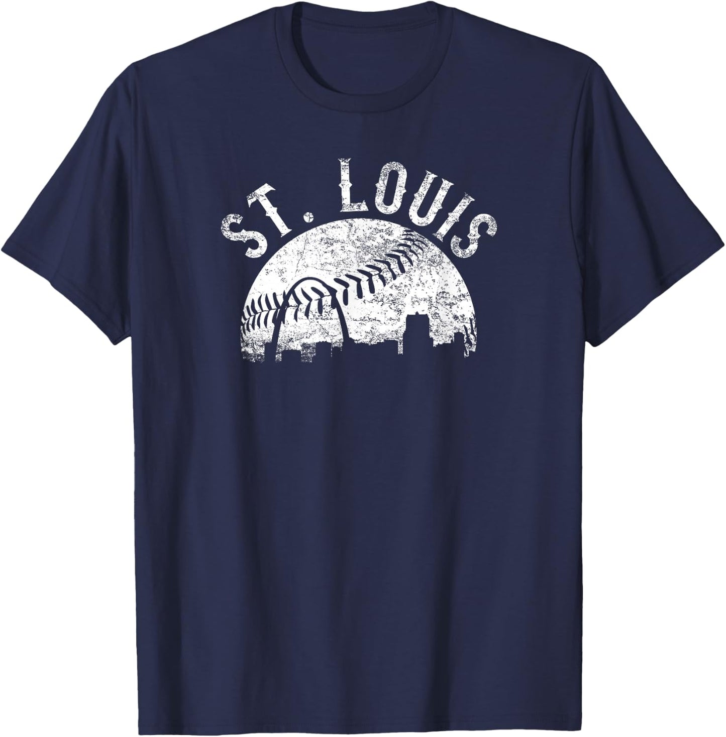 Vintage St Louis Missouri Skyline Apparel T-Shirt - T-Shirt | Navy