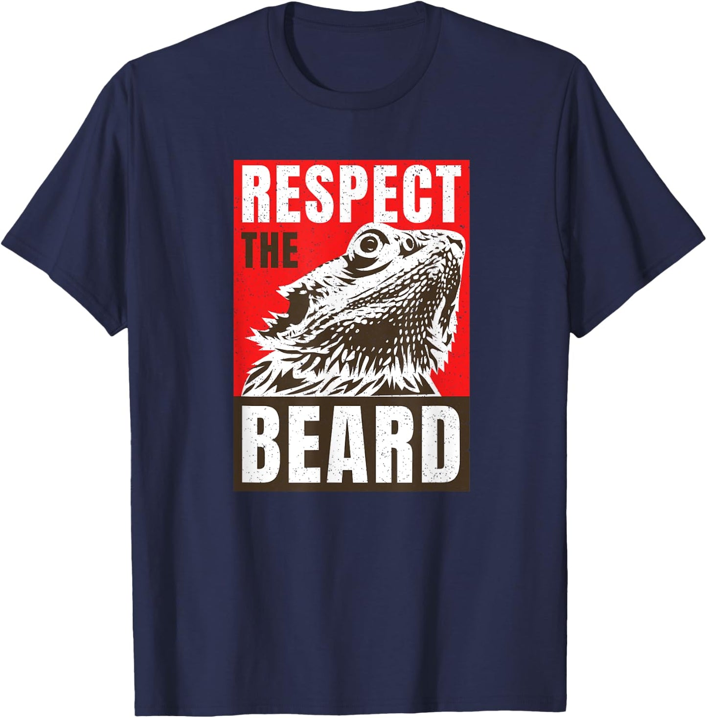 Respect The Bearded Dragon Bearded Dragon Daddy Lizard T-Shirt - T-Shirt | Navy