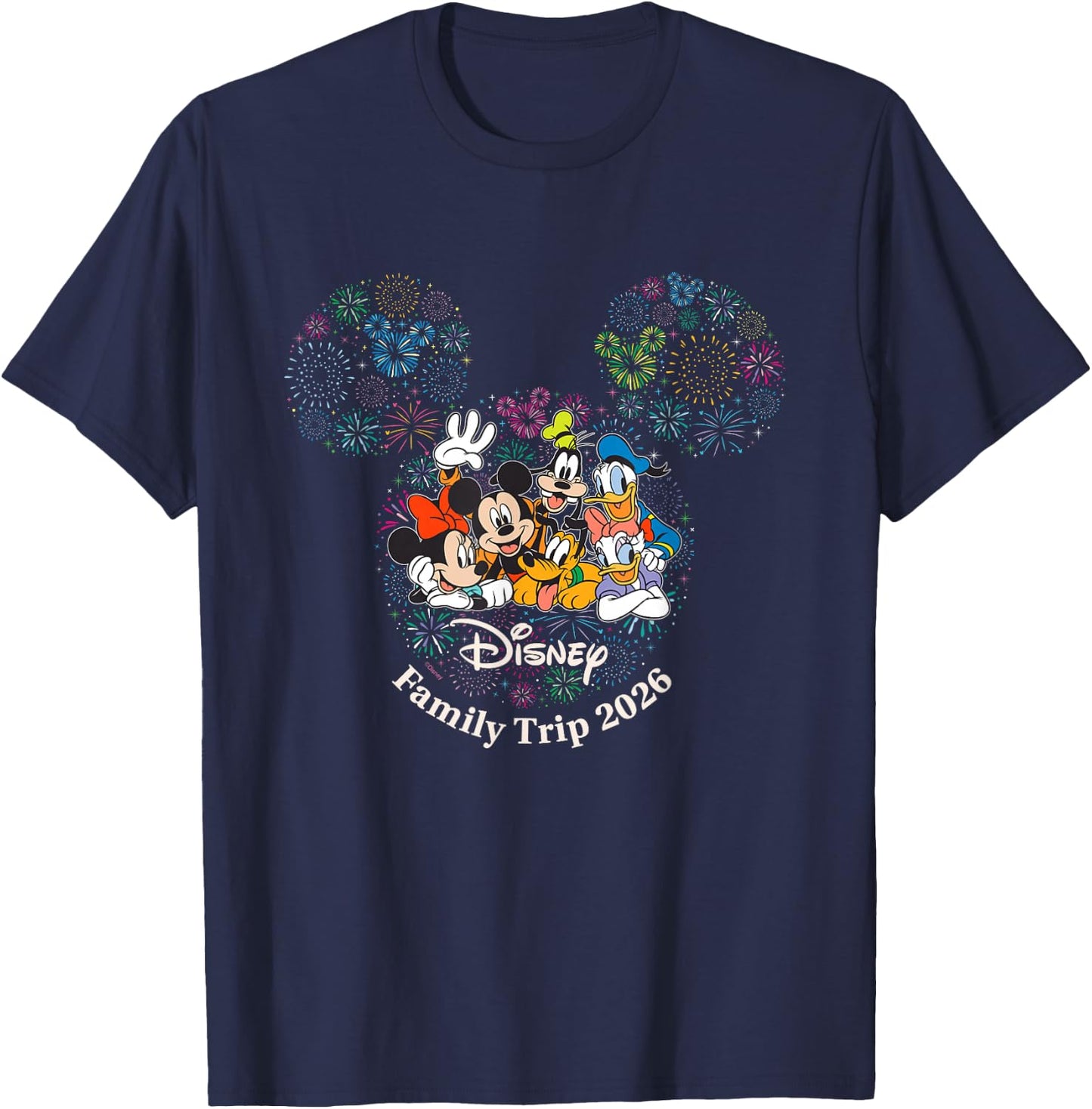 Disney Mickey & Friends Fireworks Vacation Family Trip 2024 T-Shirt - T-Shirt | Navy