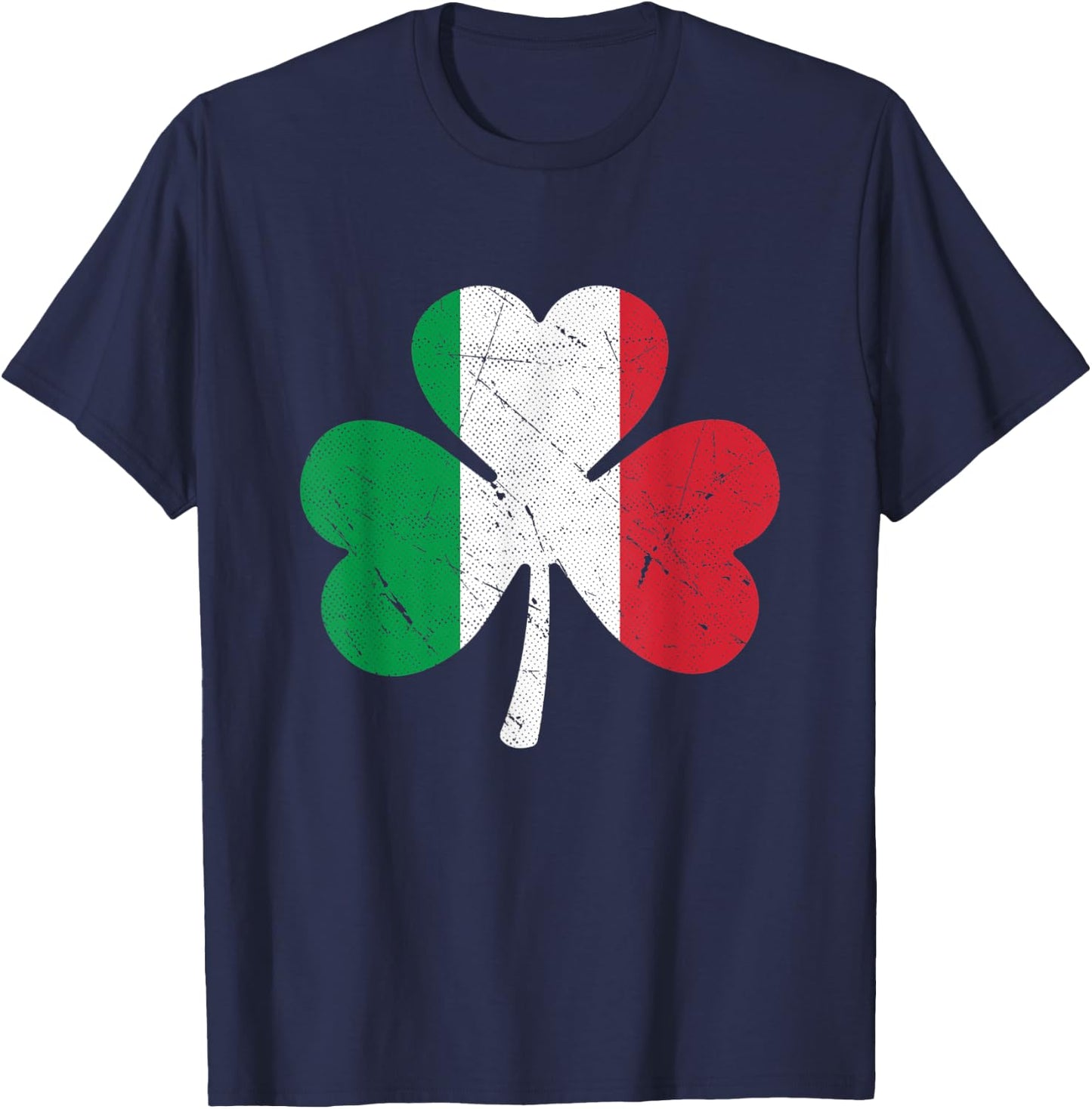 St. Patrick's Day Italy Flag Shamrock Gift Matching Italian T-Shirt - T-Shirt | Navy