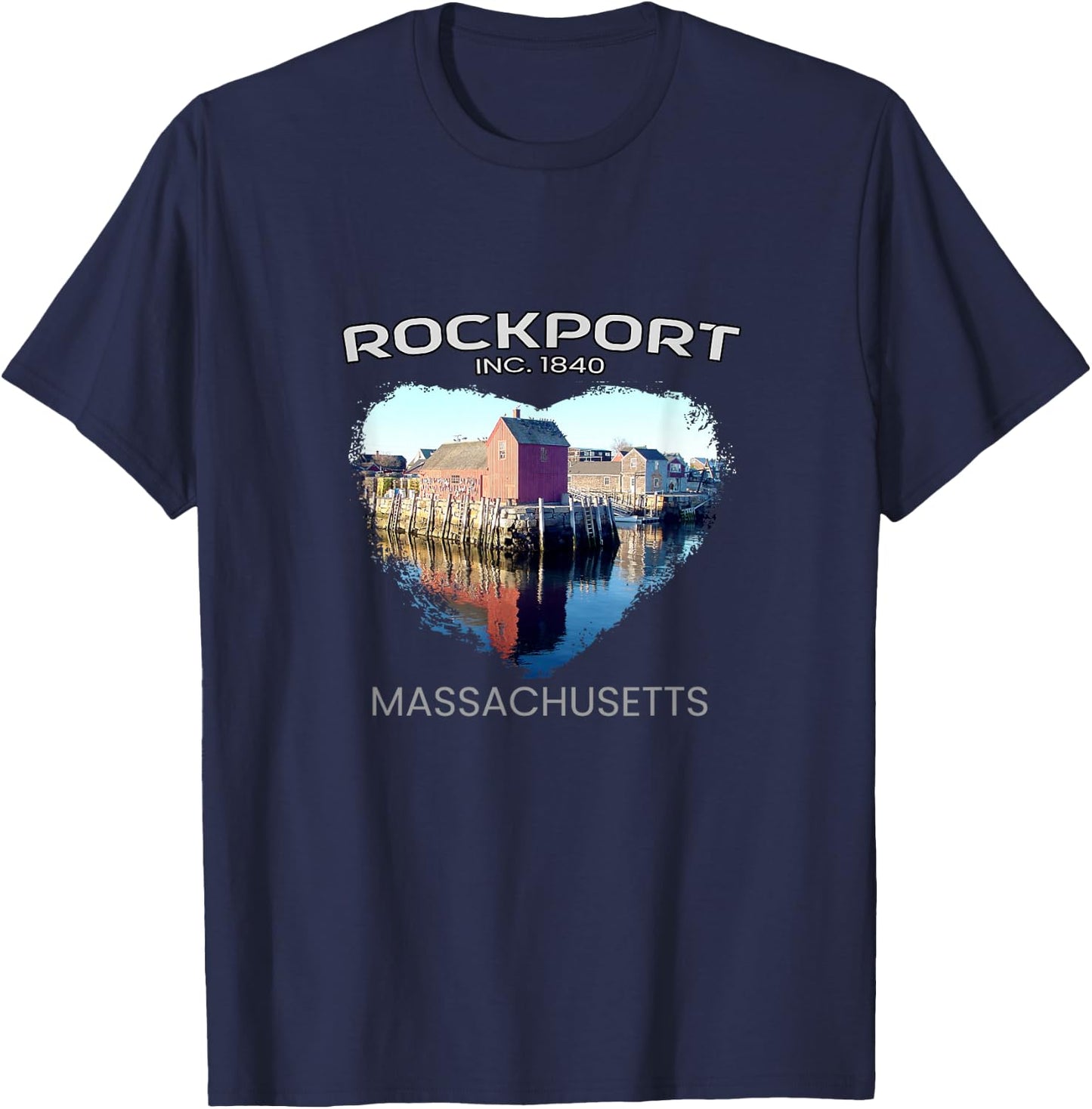 Rockport MA MASSACHUSETTS Motif Number 1 (Motif No. 1) T-Shirt - T-Shirt | Navy