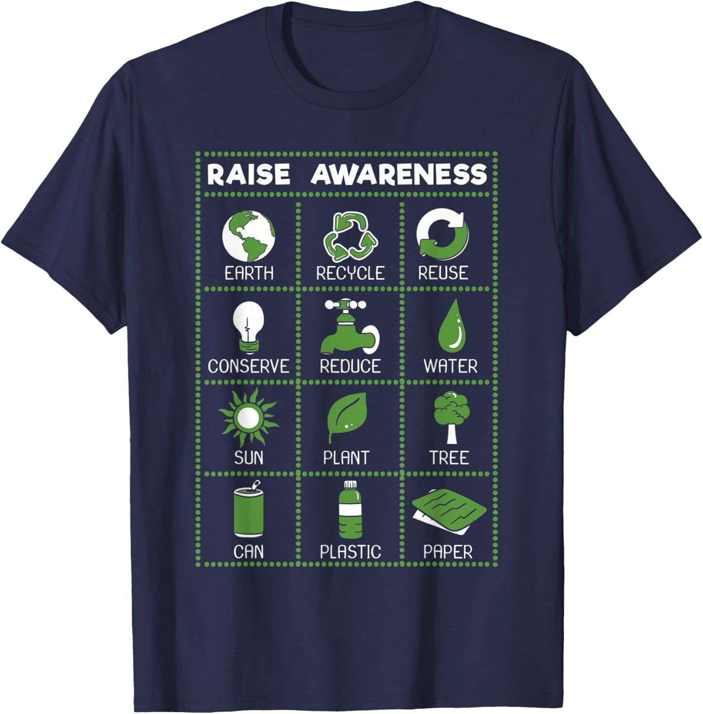 Reduce Reuse Recycle Earth Day Awareness Activist Gift T-Shirt - T-Shirt | Navy