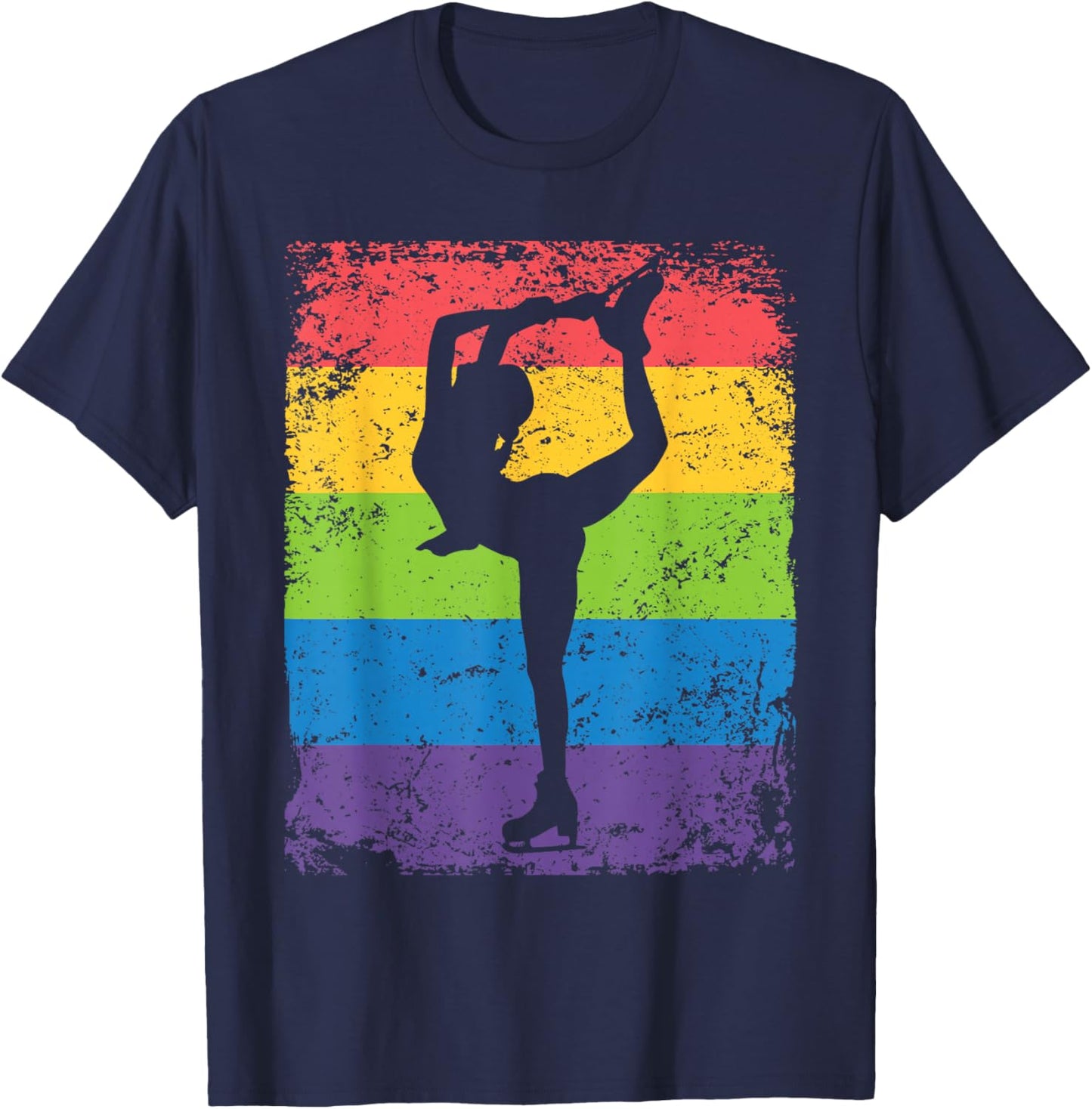 Ice Skater Figure Skating Vintage Girls Ice Skating T-Shirt - T-Shirt | Navy