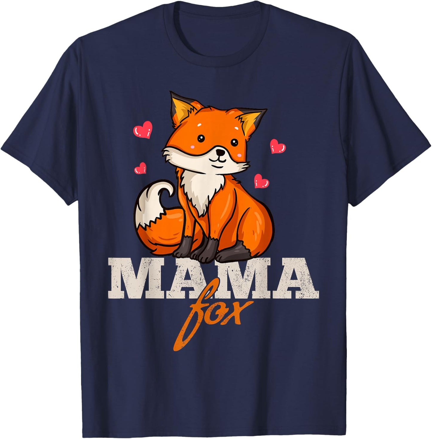 Foxes Mama Mom Mother's Day T-Shirt - T-Shirt | Navy