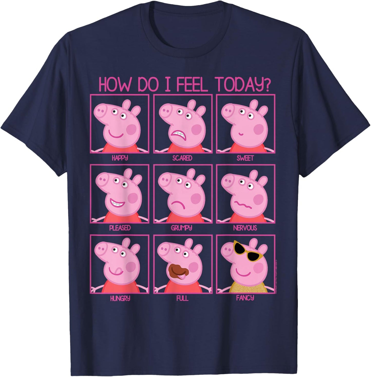 Peppa Pig How Do I Feel Today T-Shirt - T-Shirt | Navy