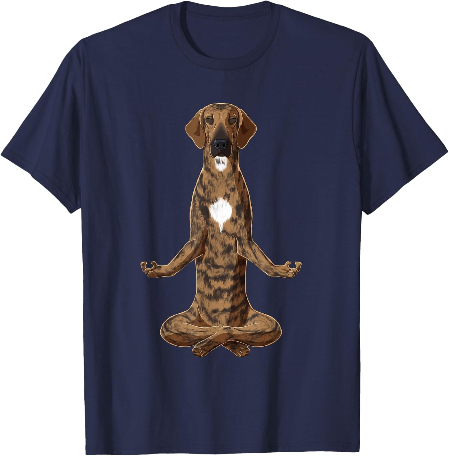Funny Yoga Dog Plott Hound T-Shirt - T-Shirt | Navy