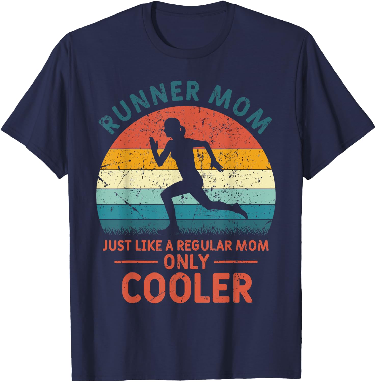 Runner Mom Funny Marathon Running Jogging Mother's Day T-Shirt - T-Shirt | Navy