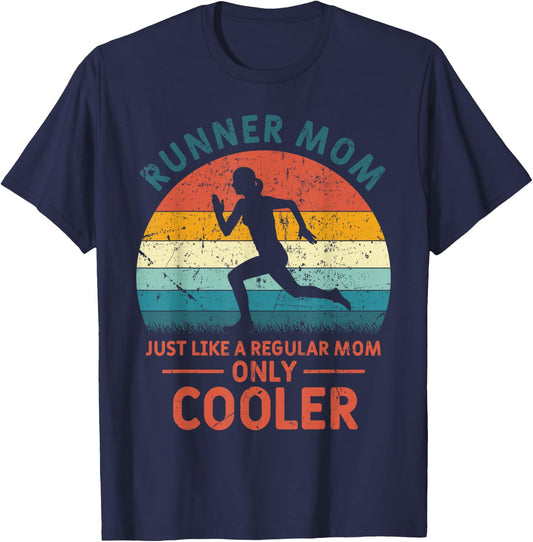 Runner Mom Funny Marathon Running Jogging Mother's Day T-Shirt - T-Shirt | Navy