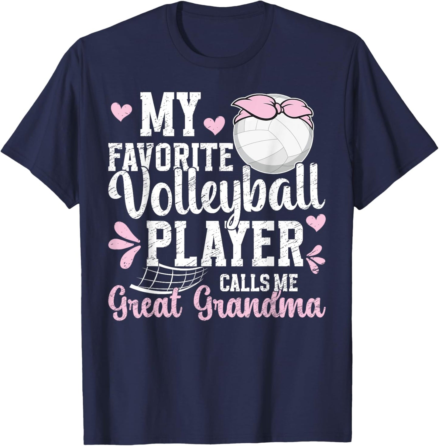 Volleyball Player Great Grandma Volleyball Great Grandma T-Shirt - T-Shirt | Navy