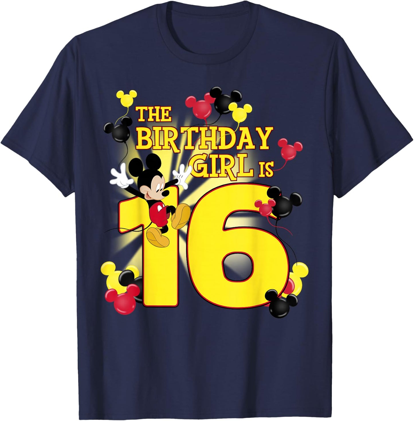 Disney Mickey And Friends Mickey 16th Birthday Girl T-Shirt - T-Shirt | Navy