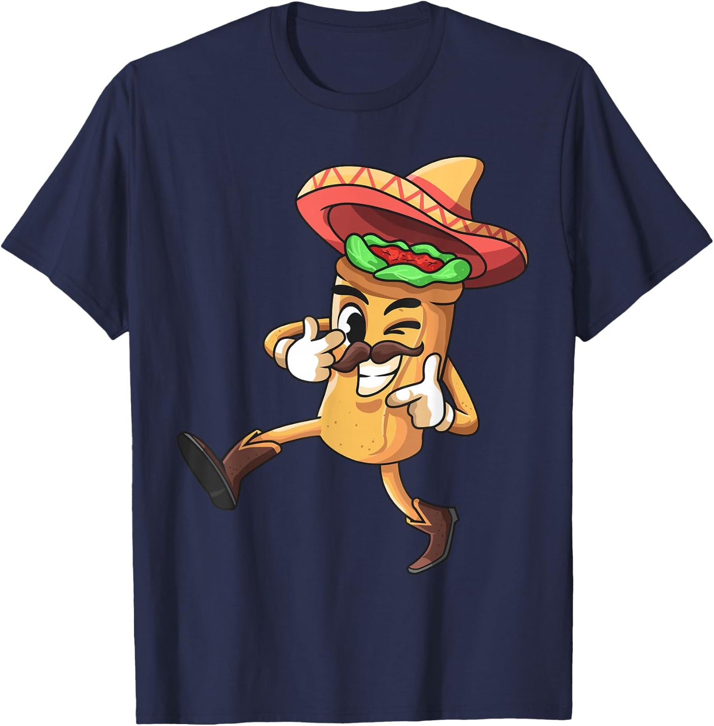 Funny Burrito Mexican | Cinco De Mayo Fiesta Costume T-Shirt - T-Shirt | Navy