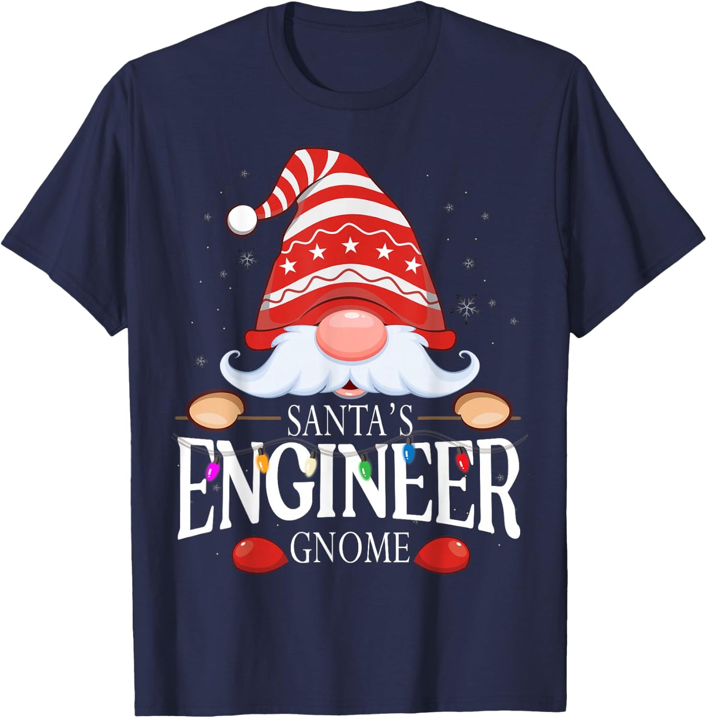 Santa's Engineer Gnome Matching Christmas Pajama T-Shirt - T-Shirt | Navy