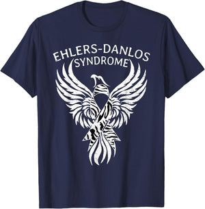 Fighter Ehlers-Danlos Syndrome EDS Awareness Zebra Ribbon T-Shirt - T-Shirt | Navy