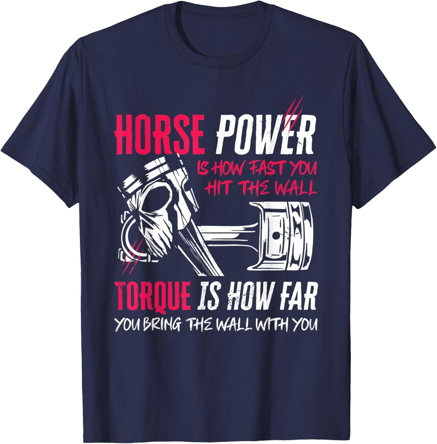 Funny Horsepower And Torque Power Mechanic Diesel T-Shirt - T-Shirt | Navy