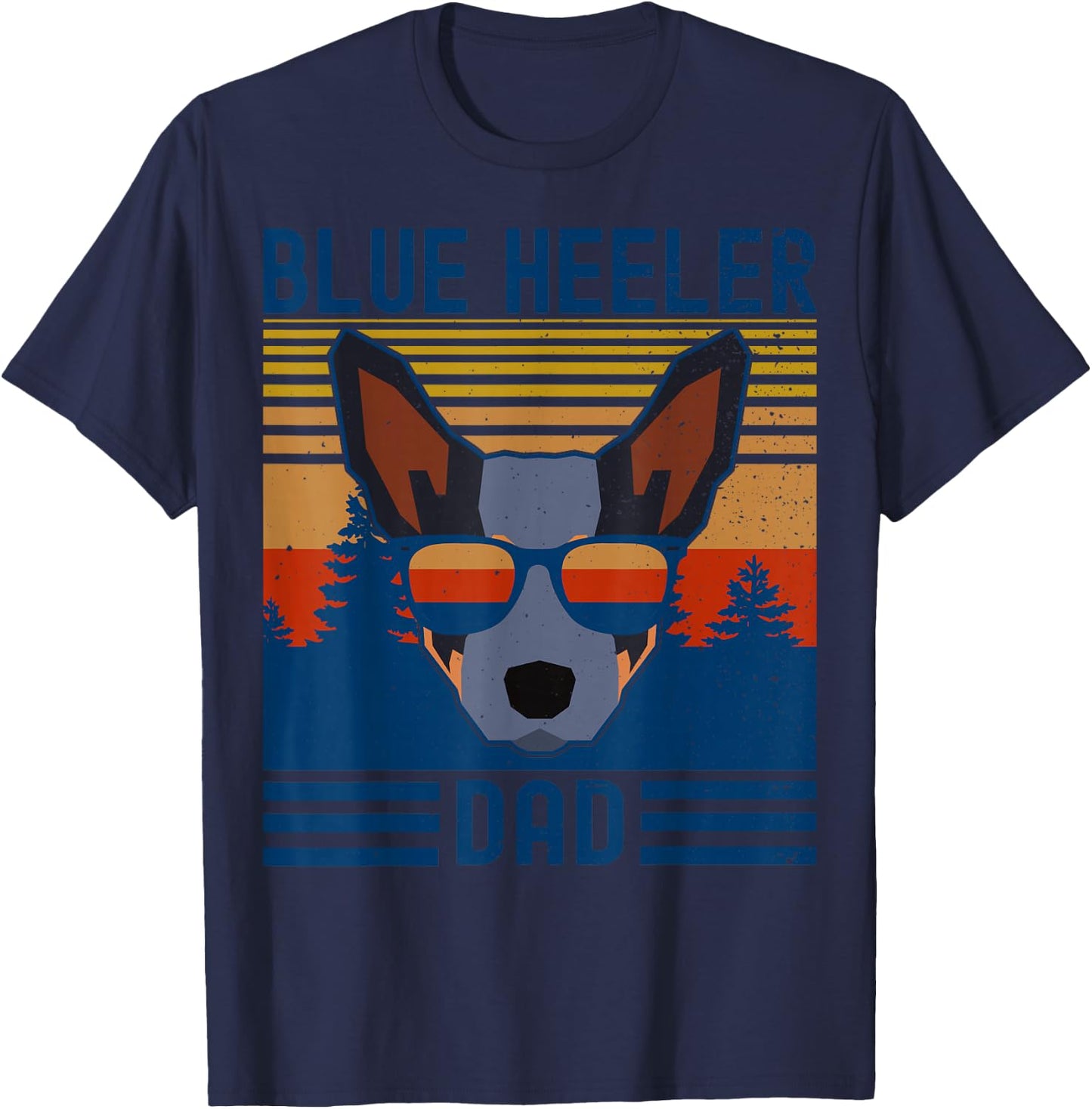 Funny Australian Cattle Dog Blue Heeler Dad T-Shirt - T-Shirt | Navy