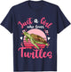 Kids Sea Turtle Just a Girl Who Loves Turtles T-Shirt - T-Shirt | Navy