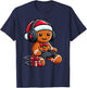Funny Christmas Gamer Gingerbread Xmas Gaming Men Boys Kids T-Shirt - T-Shirt | Navy