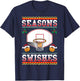 Basketball Seasons Swishes Ugly Christmas Pattern Sports T-Shirt - T-Shirt | Navy