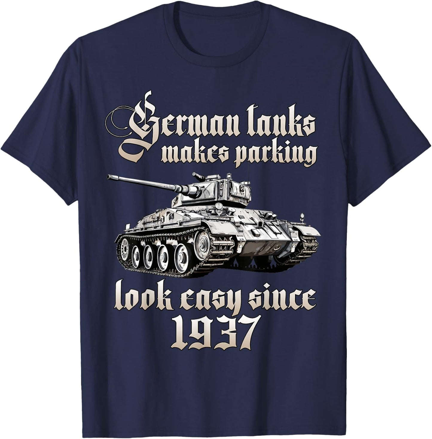 German tanks WW2 | Panzerkampfwagen Tiger tank T-Shirt - T-Shirt | Navy