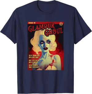 Glamour Ghoul 1950s Horror Comic Cover T-Shirt - T-Shirt | Navy