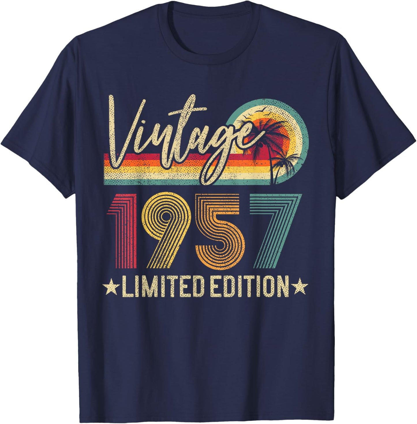 Vintage 1957 68th Birthday 68 Years Old Limited Edition T-Shirt - T-Shirt | Navy