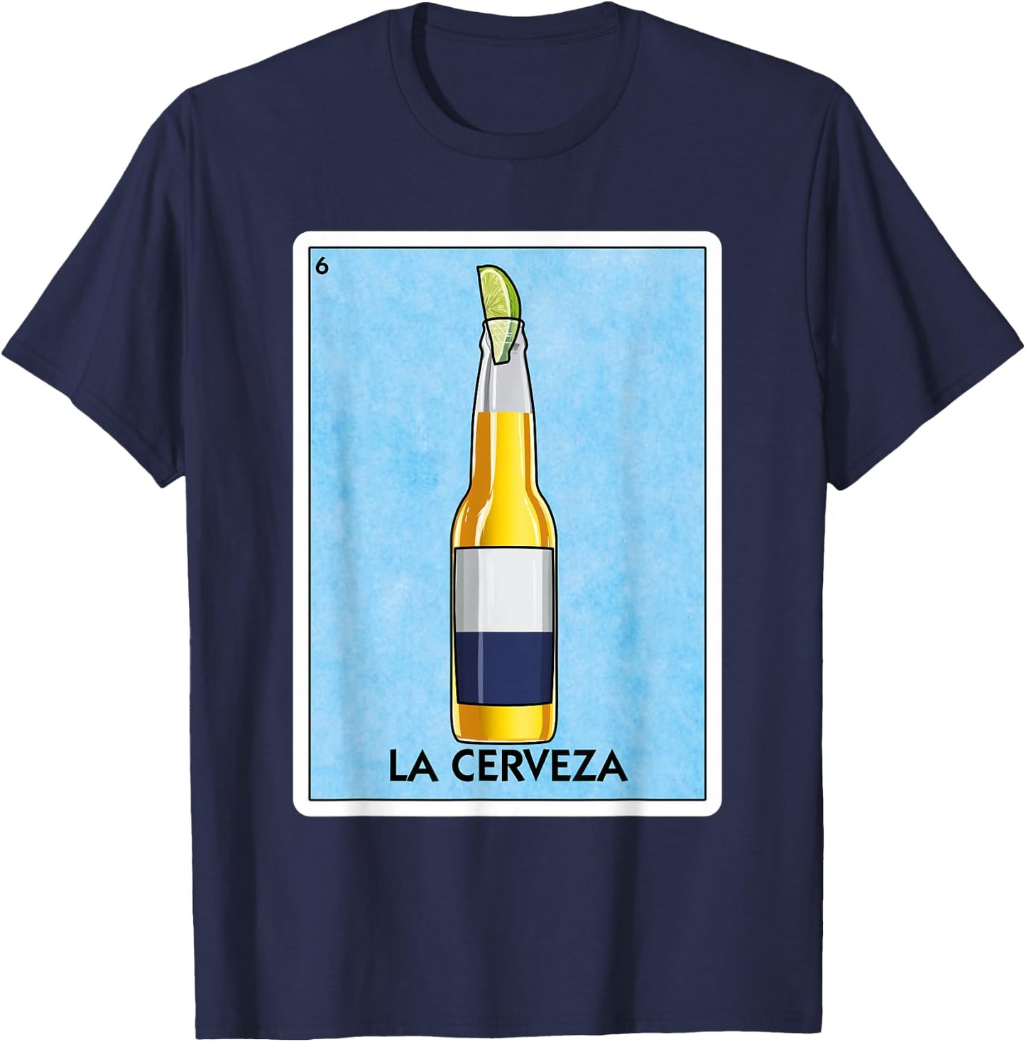 La Cerveza Mexican Beer with Lime Mexican Card Game Small T-Shirt - T-Shirt | Navy