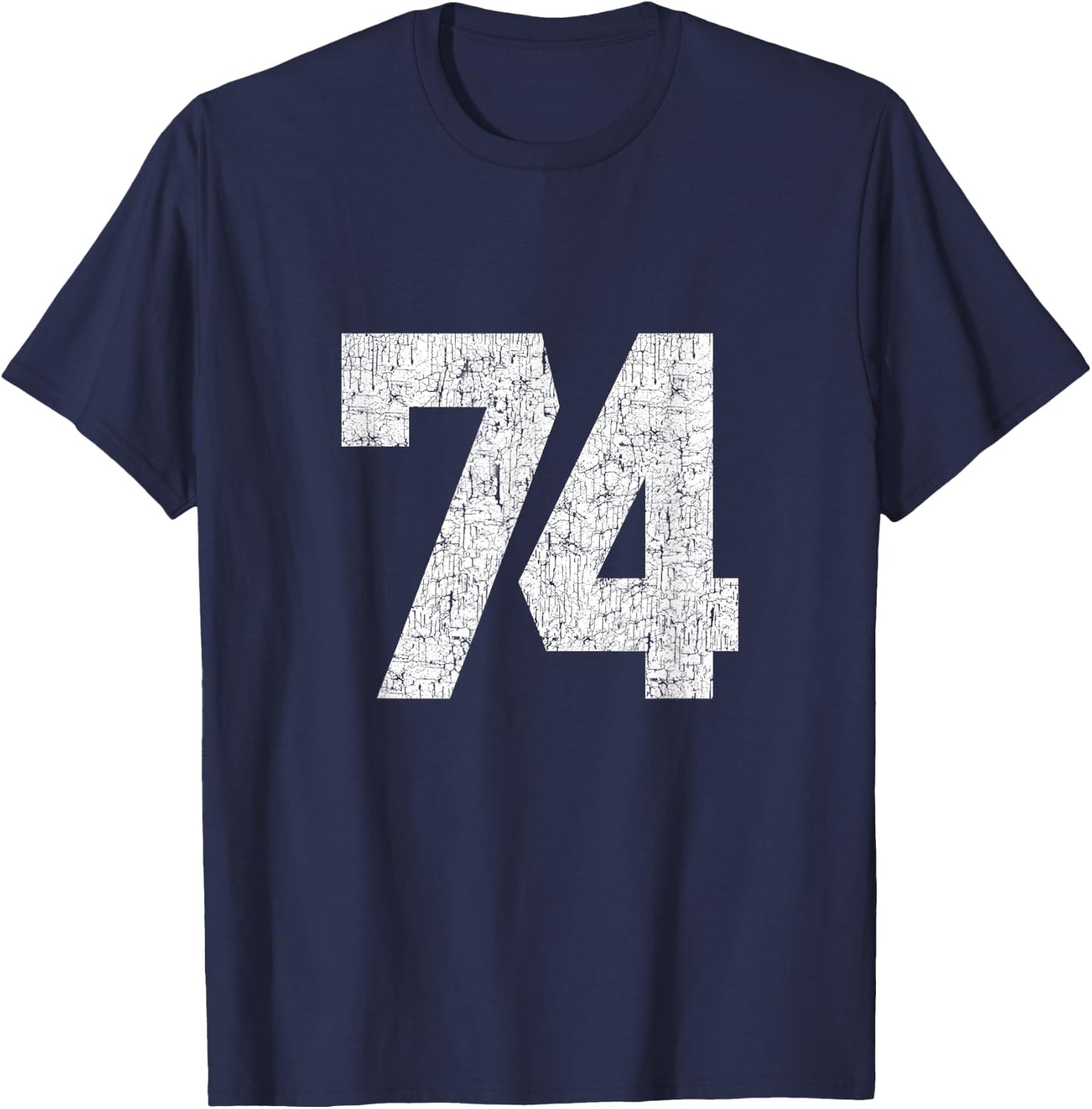 #74 Jersey Uniform Varsity Sports Number, 74th Birthday T-Shirt - T-Shirt | Navy