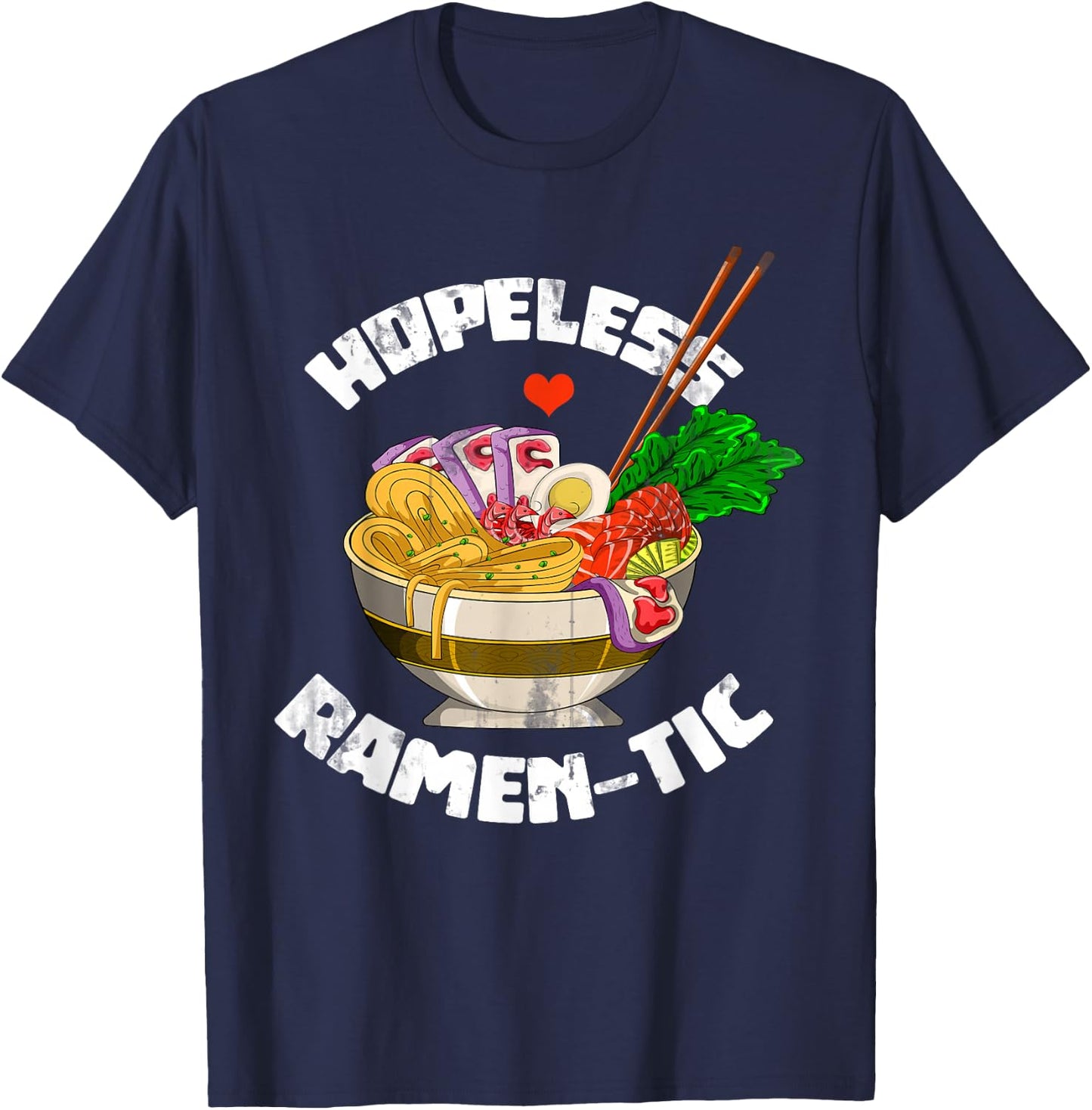 Valentines Day Gift Funny Japanese Noodle Kawaii Anime Ramen Small T-Shirt - T-Shirt | Navy
