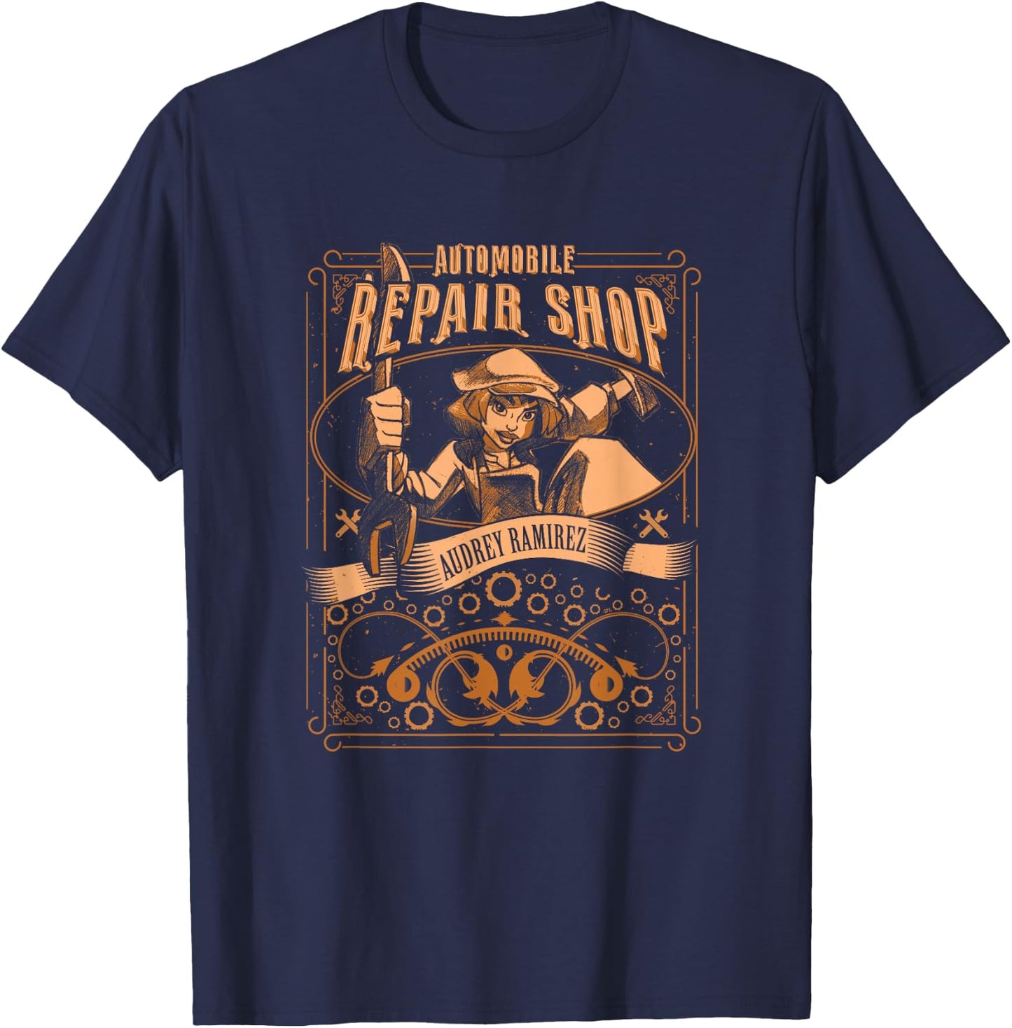 Disney Atlantis: The Lost Empire Audrey Ramirez Repair Badge T-Shirt - T-Shirt | Navy