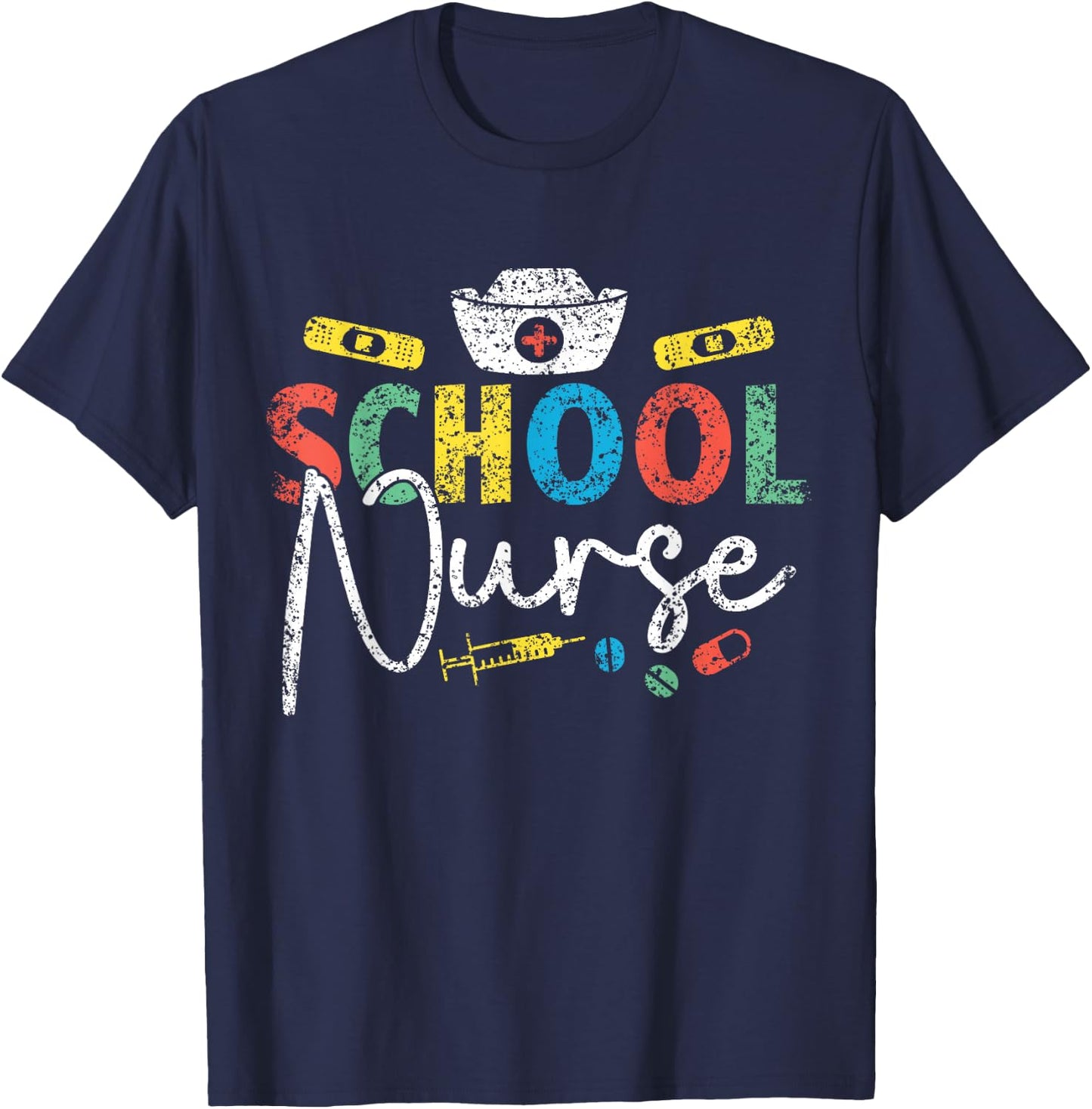 School Nurse Nurses Job Nursing School T-Shirt - T-Shirt | Navy