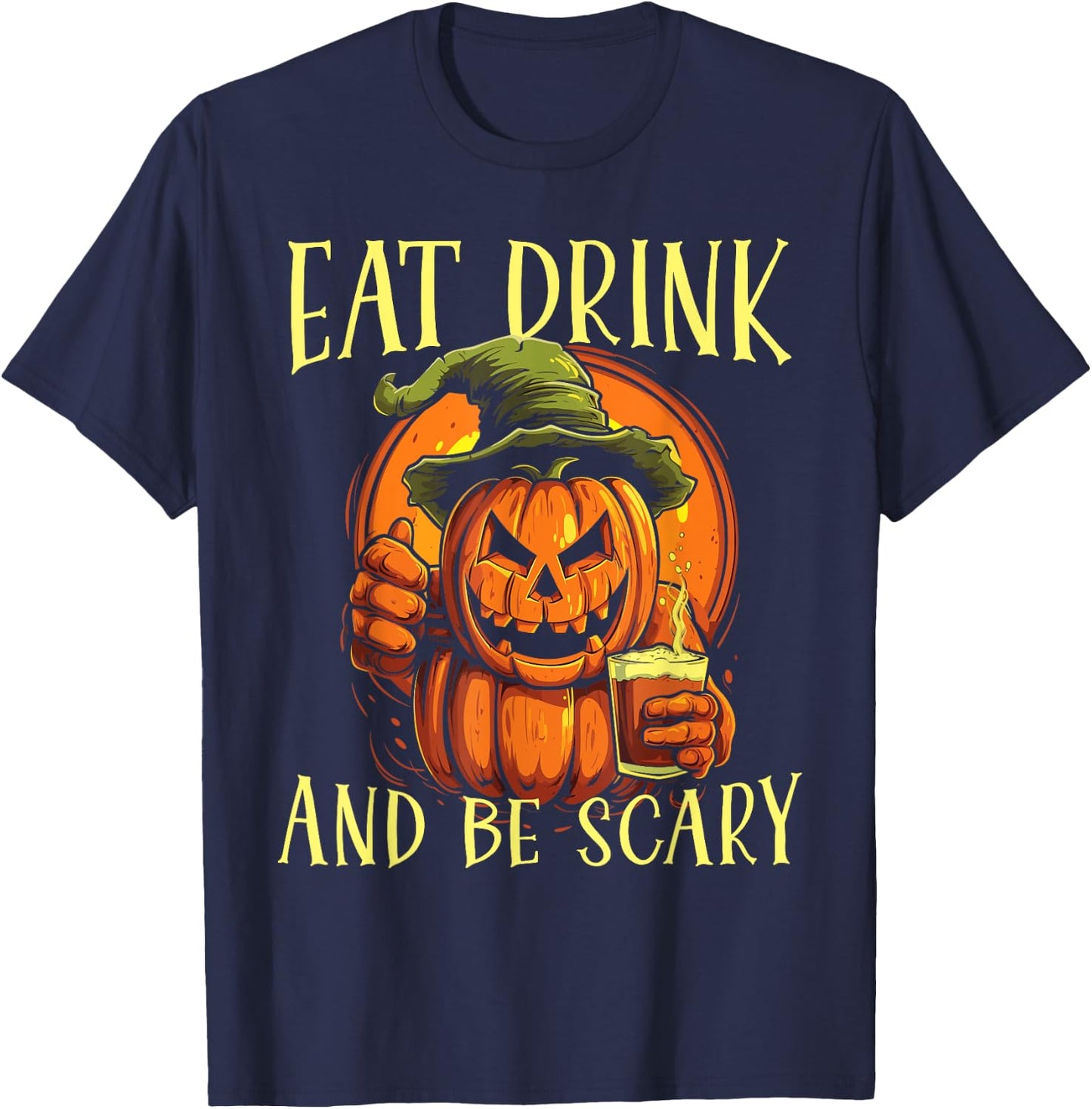 Halloween Beer Drinker Trick Or Treat Spooky Alcoholic T-Shirt - T-Shirt | Navy