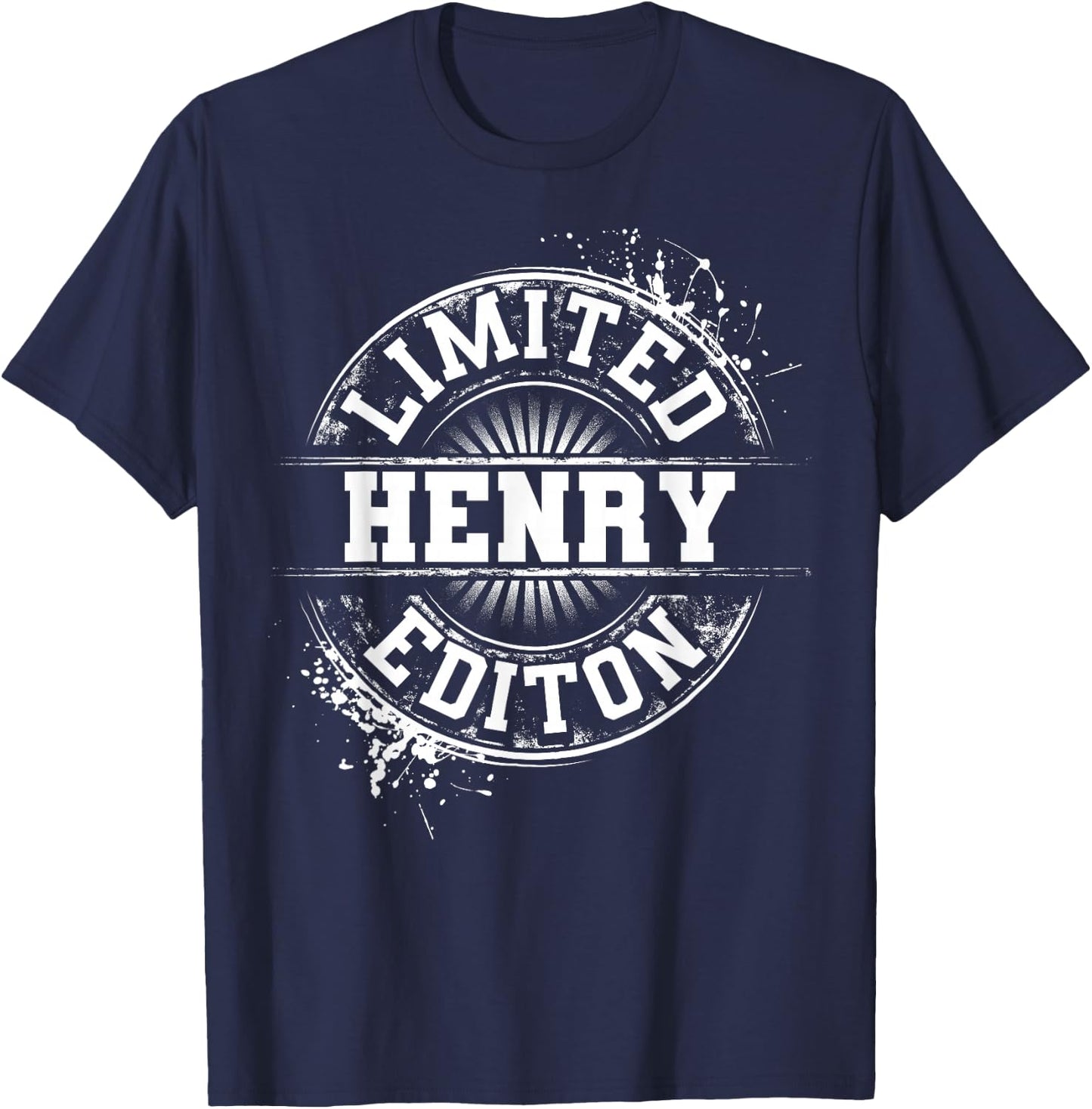 HENRY Limited Edition Funny Personalized Name Joke Gift T-Shirt - T-Shirt | Navy