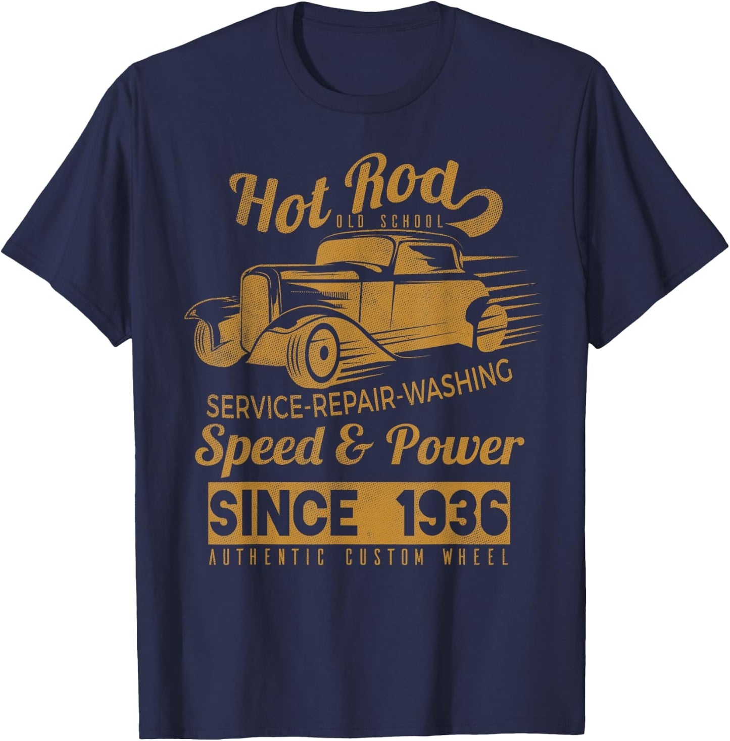 Hot Rod Oldschool Racing Car T-Shirt - T-Shirt | Navy