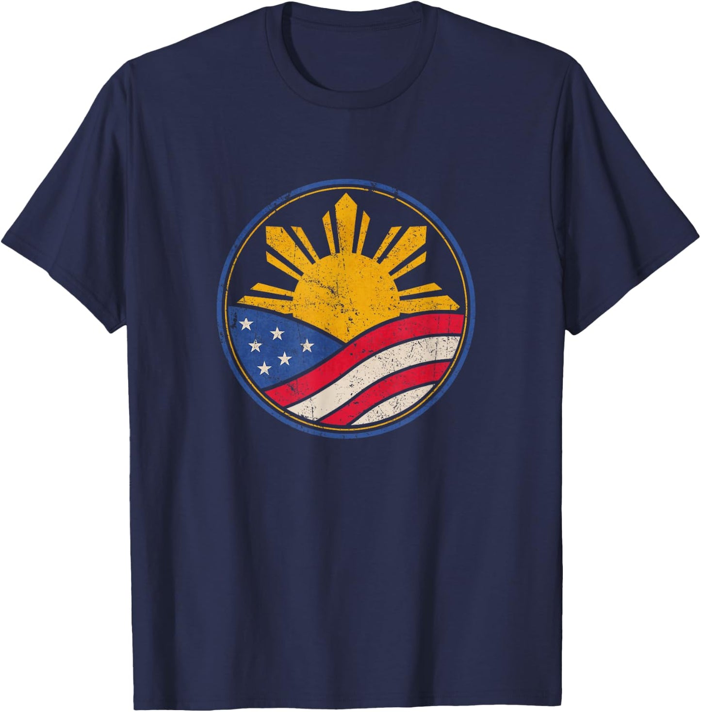 Filipino American Shirt Philippine USA Flag Pinoy Pride T-Shirt - T-Shirt | Navy