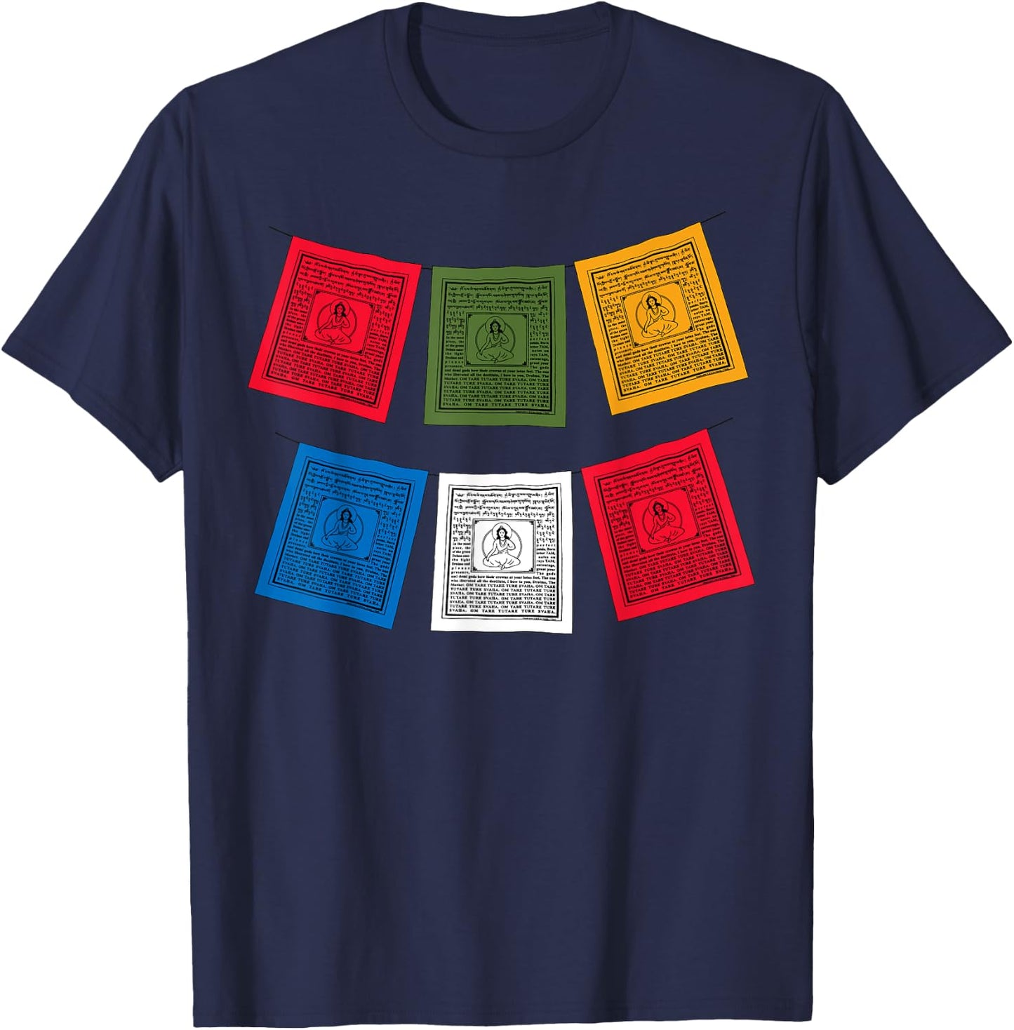 Tibetan Prayer Flags T-Shirt - T-Shirt | Navy