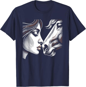 Horse Mom Equestrian Horseback Riding Cowgirl T-Shirt - T-Shirt | Navy