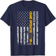 Husband Father Crane Operator USA Flag T-Shirt - T-Shirt | Navy