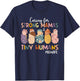 Groovy Caring For Strong Mamas & Tiny Humans Midwife T-Shirt - T-Shirt | Navy