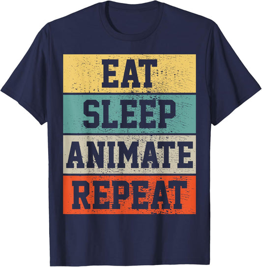 Animation Animator Anime Retro Vintage Funny Gift T-Shirt - T-Shirt | Navy