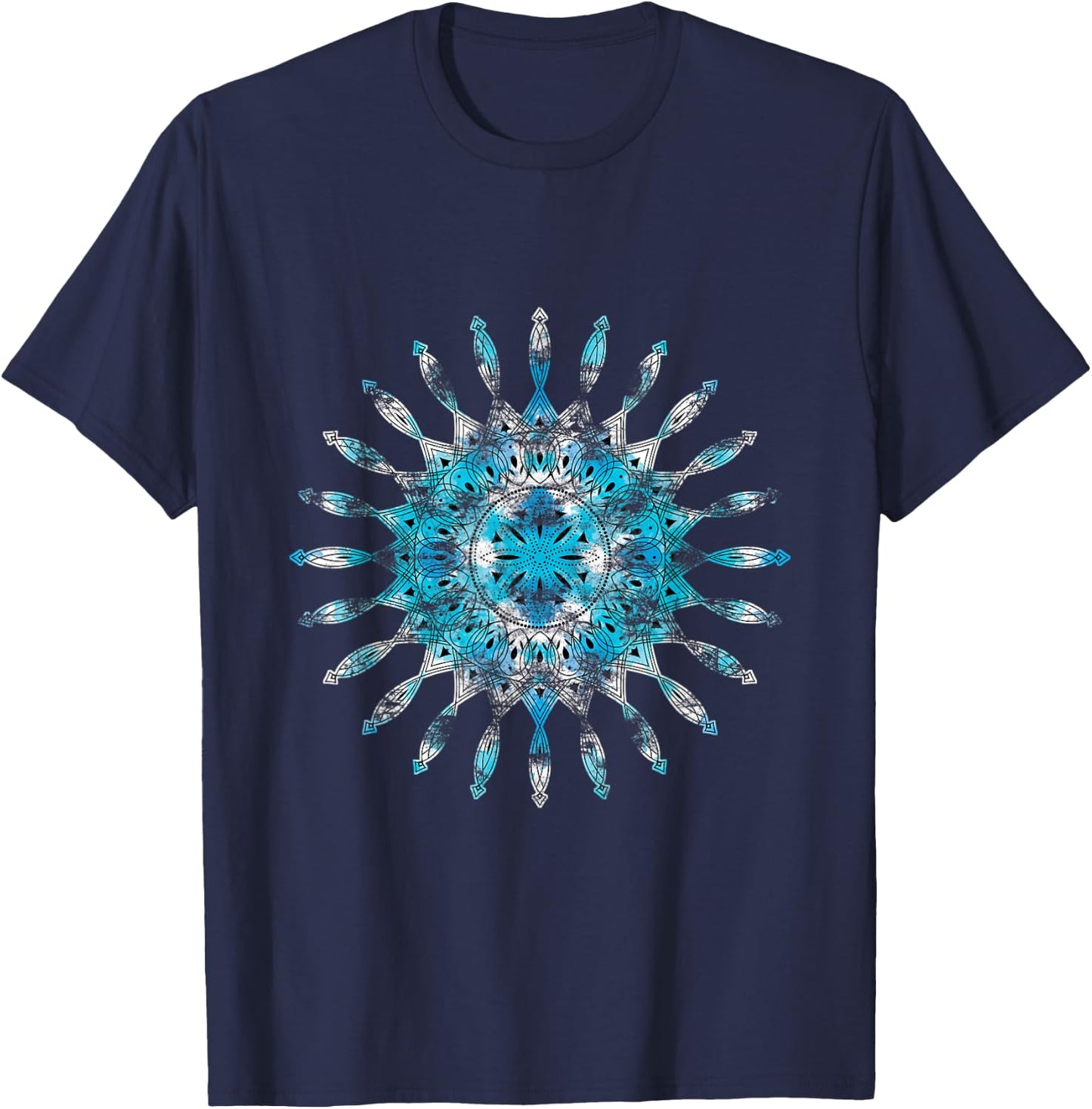 Spiritual Meditation Mantra Asian Diwali Pilates Mandala T-Shirt - T-Shirt | Navy
