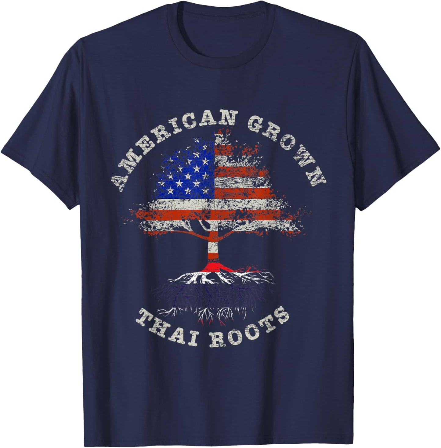 American Grown Thai Roots Thailand T-Shirt - T-Shirt | Navy